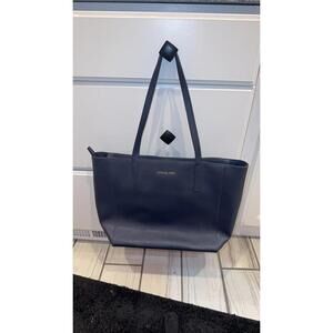 Michael Kors Navy Blue Leather Tote Bag